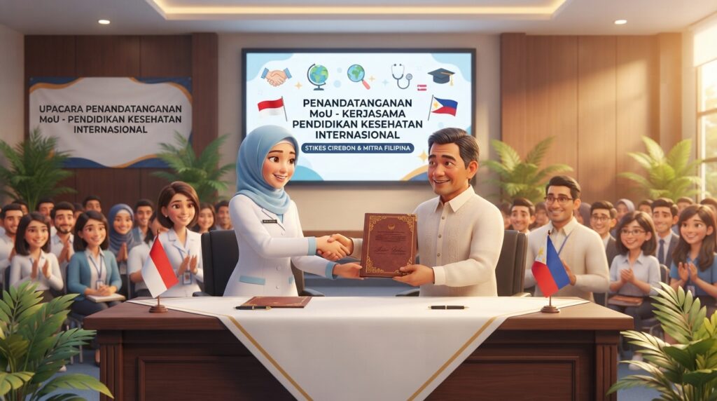 Dokumentasi penandatanganan MoU STIKes Cirebon bersama institusi Filipina di Bandung